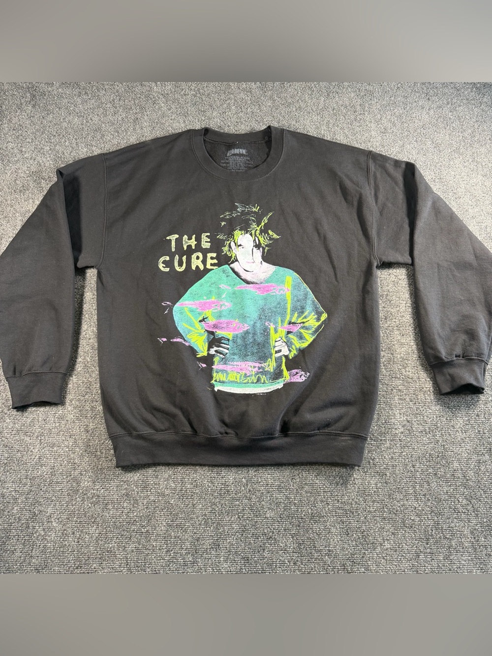 The Cure Crew Neck Sweatshirt Men's Large Black 1986 Beach Party Tour Vintage